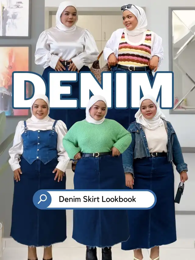 Denim Skirt Look Book (Plussize Outfit)