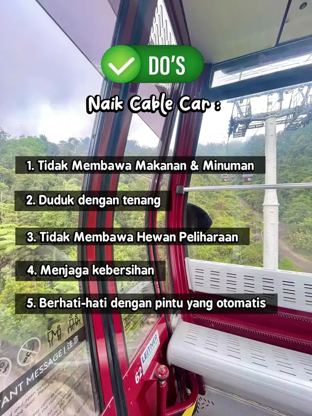 Do's & Don'ts Naik Cable Car di Malaysia